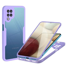  Techsuit - ColorVerse 360 sorozat + Képernyővédő - Samsung Galaxy A12 - Lila tok