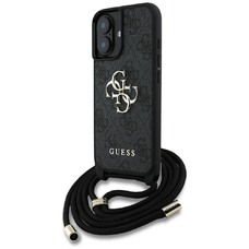 GUESS tok iPHONE 16 Plus-ra GUHCP16MP4GMGCRK (CBDY PU 4G Nagy Logó Zsinórral) fekete tok