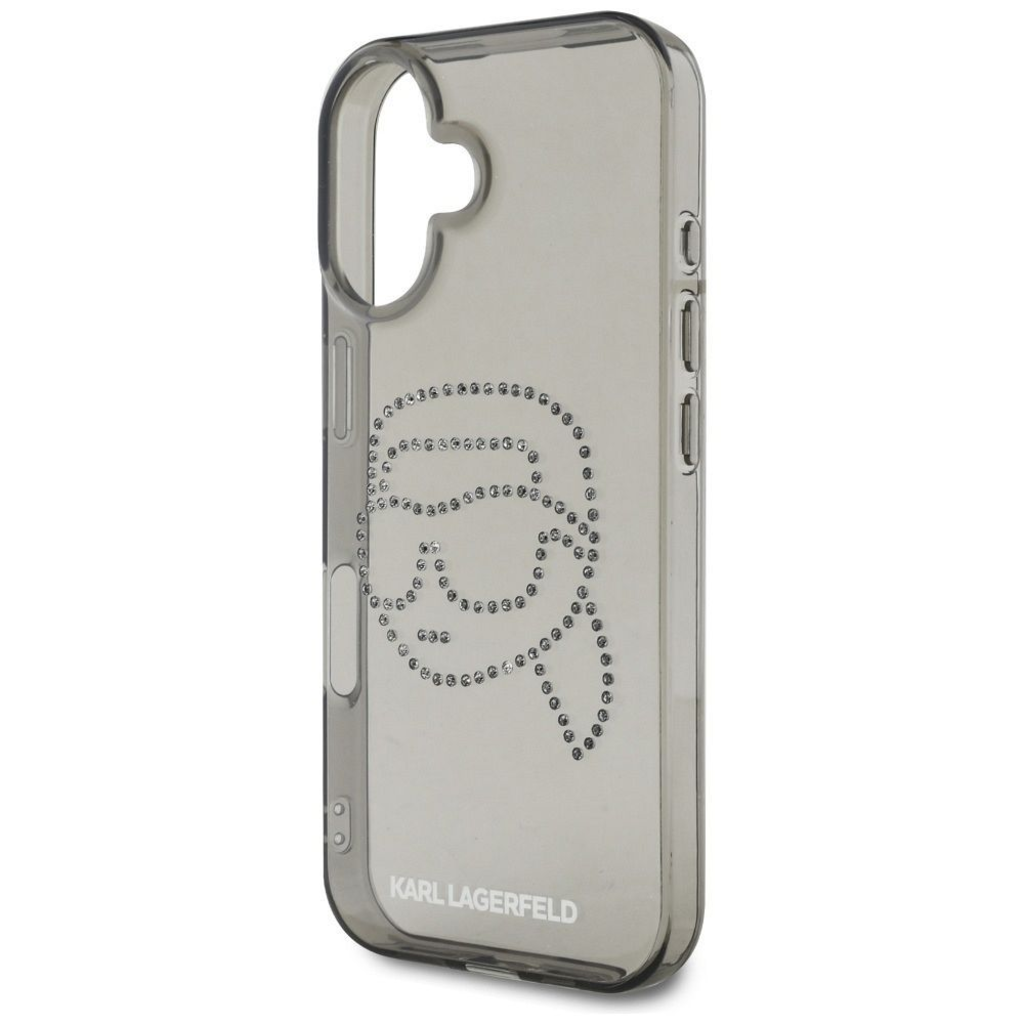  iPhone 16 fekete KARL LAGERFELD tok KLHCP16SHKHDCELK (IML Rhinestones S K Head) - 7