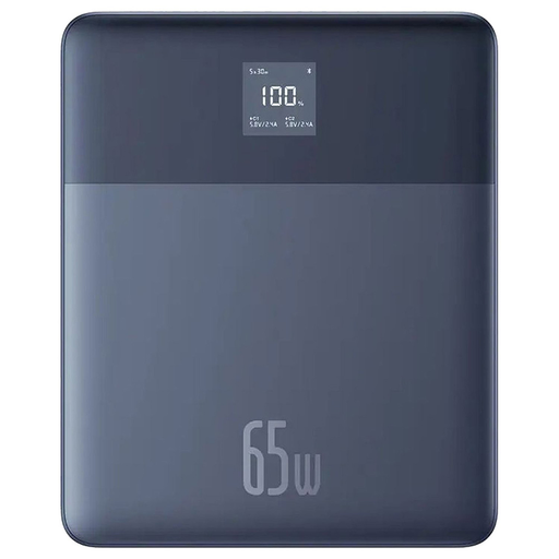  Baseus - Power Bank Blade (P10063801323-00) - 2x Type-C, 65W, 12000mAh, Digitális Kijelző, Kábellel USB-C - Kék