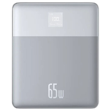  Baseus - Power Bank Blade (P10063801S13-00) - 2x Type-C, 65W, 12000mAh, Digitális Kijelző, USB-C Kábellel - Ezüst