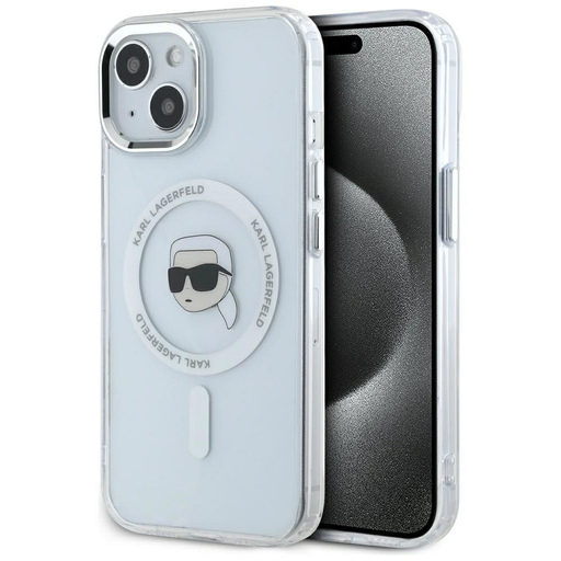 KARL LAGERFELD tok IPHONE 15 Plus-hoz, kompatibilis MagSafe-fel KLHMP15MHLSKIH (IML Metal K Head) fehér KARL LAGERFELD tok IPHONE 15 Plus-hoz, kompatibilis MagSafe-fel KLHMP15MHLSKIH (IML Metal K Head) fehér