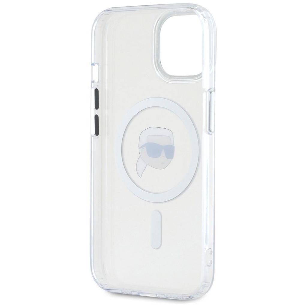  IPHONE 15 Plus fehér KARL LAGERFELD tok, kompatibilis MagSafe-fel KLHMP15MHLSKIH (IML Metal K Head) - 7