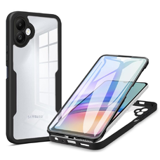  Techsuit - ColorVerse 360 Sorozat + Képernyővédő - Samsung Galaxy A06 - Fekete tok