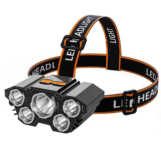 Fejlámpa LED 5 LED IPX4 fekete