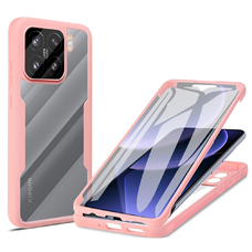  Techsuit - ColorVerse 360 sorozat + Képernyővédő - Xiaomi 15 - Rózsaszín tok