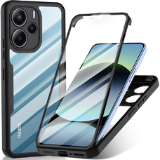  Techsuit - ColorVerse 360 sorozat + Képernyővédő - Xiaomi Redmi Note 14 4G - Fekete tok