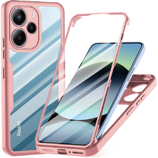  Techsuit - ColorVerse 360 Sorozat + Képernyővédő - Xiaomi Redmi Note 14 4G - Rózsaszín tok