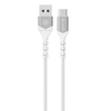 Blavec Cable Raptor fonott - USB Type-C - 3A 1 méter Apple CarPlay/Android Auto (CRA-UC3WS10) fehér-ezüst - 0. kép