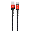 Blavec Cable Raptor fonott - USB Type C - 3A 1 méter Apple CarPlay/Android Auto (CRA-UC3BR10) fekete-piros - 0. kép