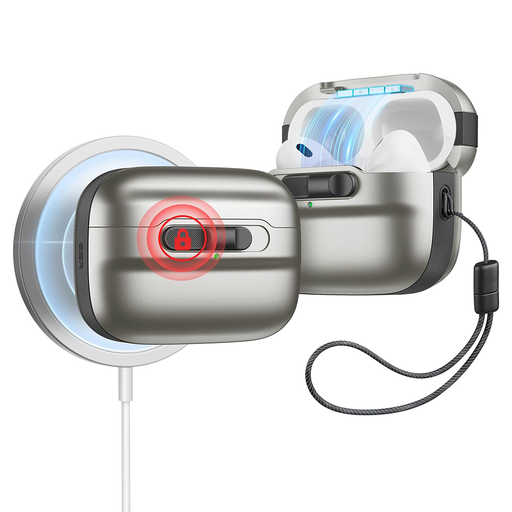 ESR - Pulsz Mágneses HaloLock - Apple AirPods Pro 1 / 2 - Titán tok ESR - Pulsz Mágneses HaloLock - Apple AirPods Pro 1 / 2 - Titán tok