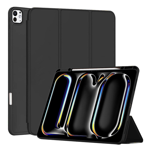 Techsuit - Hajlékony háromrészes tok (ceruzatartóval) - iPad Pro 13 (2024) - Fekete Techsuit - Hajlékony háromrészes tok (ceruzatartóval) - iPad Pro 13 (2024) - Fekete