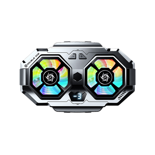  Techsuit - Telefonhűtő (SL22) - Kettős turbina, LED digitális kijelzővel, RGB világítással, sebességváltó gombbal, gyors hűtéssel - Szürke