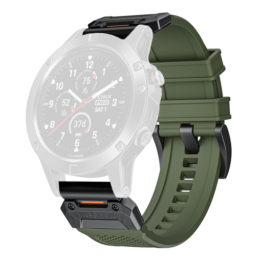  Techsuit - QuickFit 26mm óraszíj (W068) - Garmin Fenix 3/3 HR/5X/5X Plus/6X/6X Pro/7X/7X Pro Solar - Zöld / Fekete