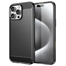  Techsuit - Szénszálas Szilikon - iPhone 16 Pro - Fekete tok