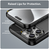  Techsuit - Szénszálas Szilikon - iPhone 16 Pro - Fekete tok - 1. kép