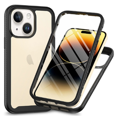  Techsuit - Defense360 Pro + Képernyővédő - iPhone 15 - Fekete tok