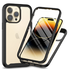  Techsuit - Defense360 Pro + Képernyővédő - iPhone 15 Pro - Fekete tok