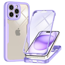  Techsuit - ColorVerse 360 sorozat + Kijelzővédő - iPhone 15 Pro - Lila tok