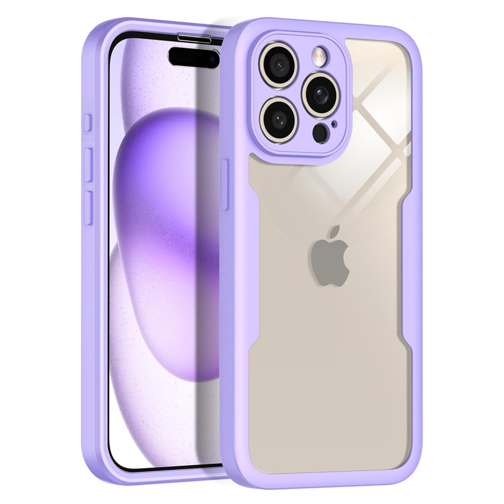  Techsuit - ColorVerse 360 sorozat + Kijelzővédő - iPhone 15 Pro - Lila tok - 2