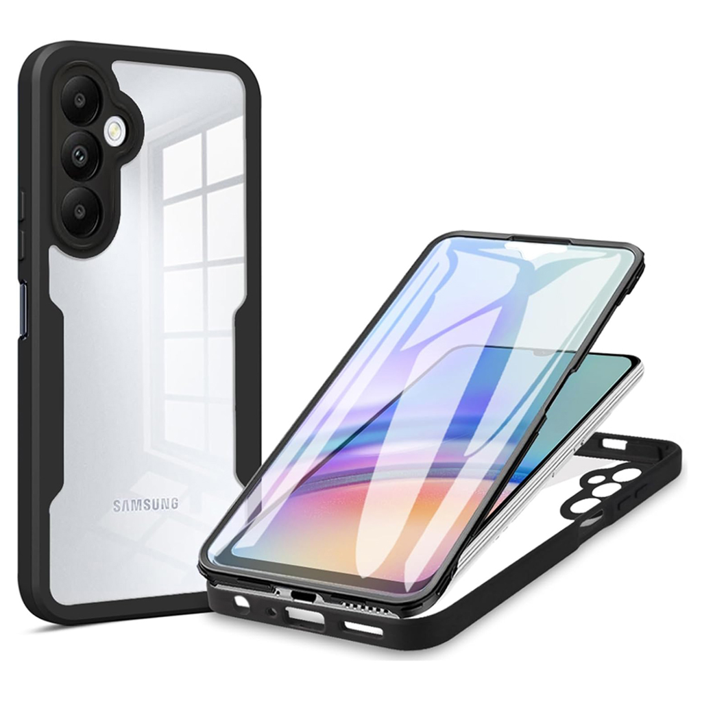  Techsuit - ColorVerse 360 Sorozat + Kijelzővédő - Samsung Galaxy A15 4G / A15 5G - Fekete tok - 1