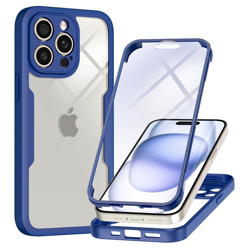 Techsuit - ColorVerse 360 Sorozat + Képernyővédő - iPhone 14 Pro - Kék tok Techsuit - ColorVerse 360 Sorozat + Képernyővédő - iPhone 14 Pro - Kék tok