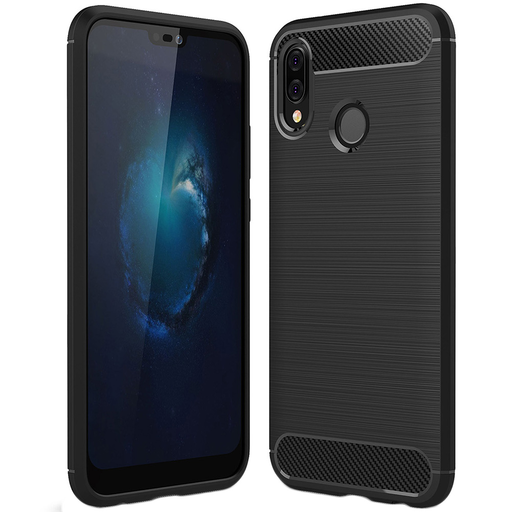 Techsuit - Karbonszilikon - Huawei P20 lite - Fekete tok Techsuit - Karbonszilikon - Huawei P20 lite - Fekete tok
