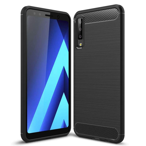 Techsuit - Karbon Szilikon - Samsung Galaxy A7 2018 - Fekete tok Techsuit - Karbon Szilikon - Samsung Galaxy A7 2018 - Fekete tok