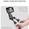  Techsuit - Mini Gimbal Selfie Bot (L09) - Bluetooth Távirányító, Stabil Állványrögzítő és Telefonstabilizátor, 72 cm - Fekete - 2. kép