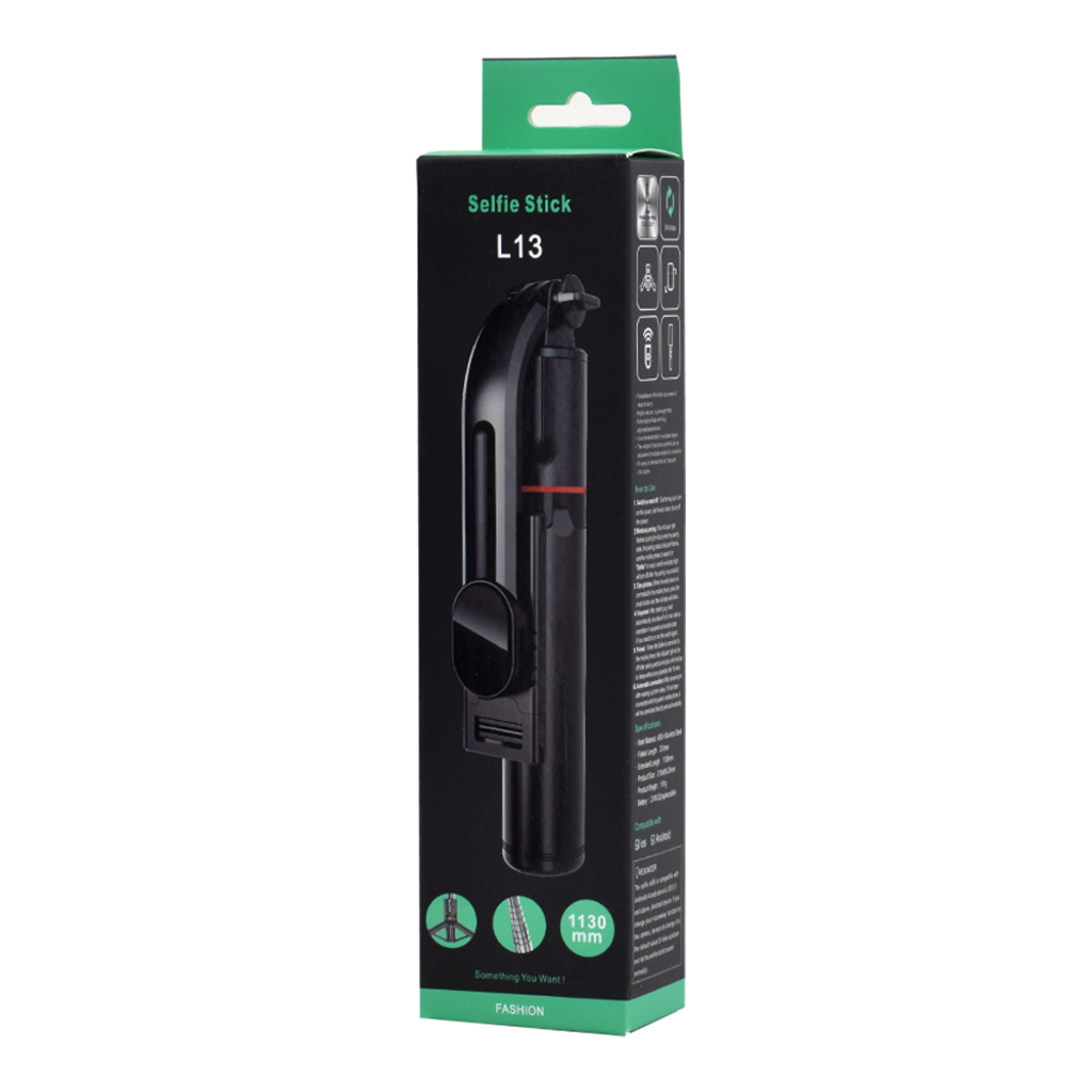  Techsuit - Szelfibot (L13) - Stabil, Hosszabbítható Állvány Bluetooth Távirányítóval, 113cm - Fekete - 9