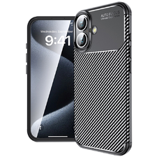  Techsuit - Karbonszálas - iPhone 16 - Fekete tok