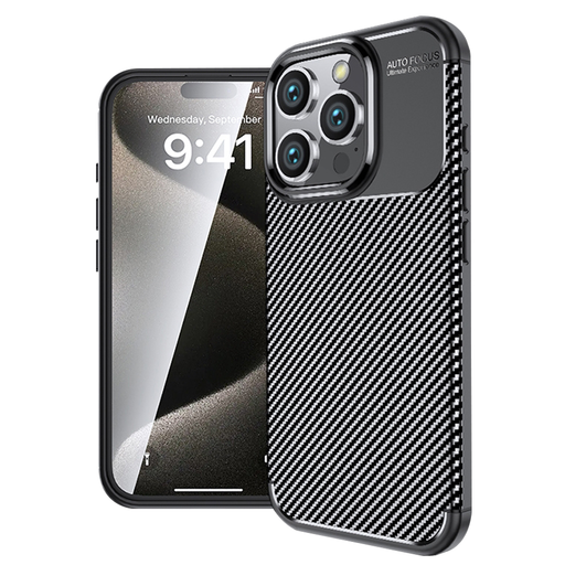 Techsuit - Karbonszál - iPhone 16 Pro - Fekete tok Techsuit - Karbonszál - iPhone 16 Pro - Fekete tok