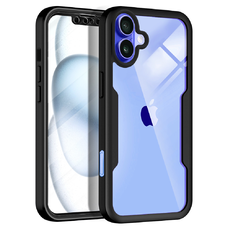  Techsuit - ColorVerse 360 Széria + Képernyővédő - iPhone 16 - Fekete tok