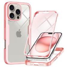  Techsuit - ColorVerse 360 sorozat + Képernyővédő - iPhone 16 Pro - Rózsaszín tok