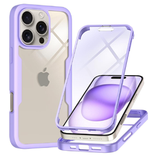  Techsuit - ColorVerse 360 Sorozat + Kijelzővédő - iPhone 16 Pro - Lila tok