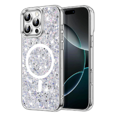  Techsuit - Csillogó Glitter MagSafe - iPhone 16 Pro - Fehér tok