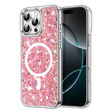  Techsuit - Csillogó Glitter MagSafe - iPhone 16 Pro - Rózsaszín tok