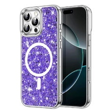 Techsuit - Csillogó Glitter MagSafe - iPhone 16 Pro - Lila tok