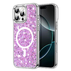  Techsuit - Csillogó Glitter MagSafe - iPhone 16 Pro - Magenta tok