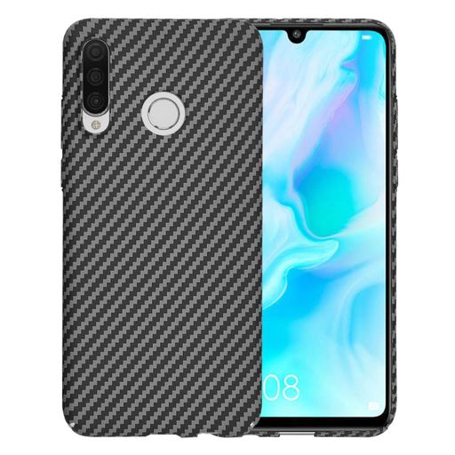  Techsuit - Carbonite FiberShell - Huawei P30 Lite / P30 Lite New Edition - Fekete tok