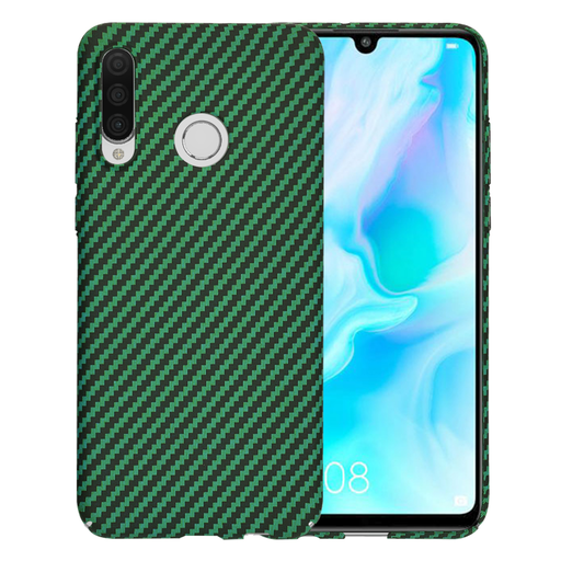  Techsuit - Carbonit Szálhéj - Huawei P30 Lite / P30 Lite New Edition - Zöld tok