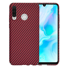  Techsuit - Karbonit Rosthéj - Huawei P30 Lite / P30 Lite New Edition - Piros tok