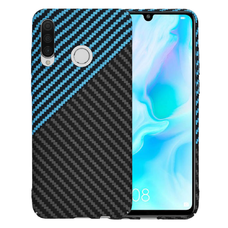  Techsuit - Carbonit FiberShell - Huawei P30 Lite / P30 Lite Új Kiadás - Kék Lendület tok