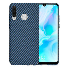  Techsuit - Carbonite FiberShell - Huawei P30 Lite / P30 Lite New Edition - Ciánkék tok