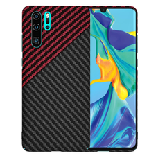  Techsuit - Carbonite FiberShell - Huawei P30 Pro / P30 Pro Új Kiadás - Vörös Vortex tok