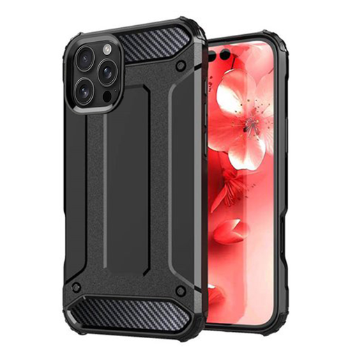Techsuit - Hibrid páncél - iPhone 16 Pro - Fekete tok Techsuit - Hibrid páncél - iPhone 16 Pro - Fekete tok