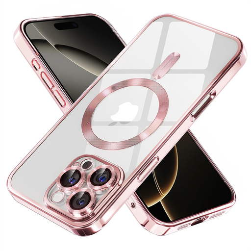 Techsuit - Luxus Kristály MagSafe - iPhone 16 Pro - Rózsaszín tok Techsuit - Luxus Kristály MagSafe - iPhone 16 Pro - Rózsaszín tok