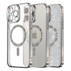  Techsuit - Luxus Csillogó MagSafe - iPhone 16 Pro Max - Ezüst tok
