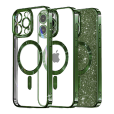  Techsuit - Luxus Csillogó MagSafe - iPhone 16 Pro - Mélyzöld tok
