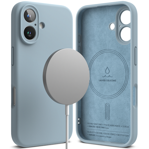Ringke - Szilikon Mágneses MagSafe - iPhone 16 - Kék tok Ringke - Szilikon Mágneses MagSafe - iPhone 16 - Kék tok